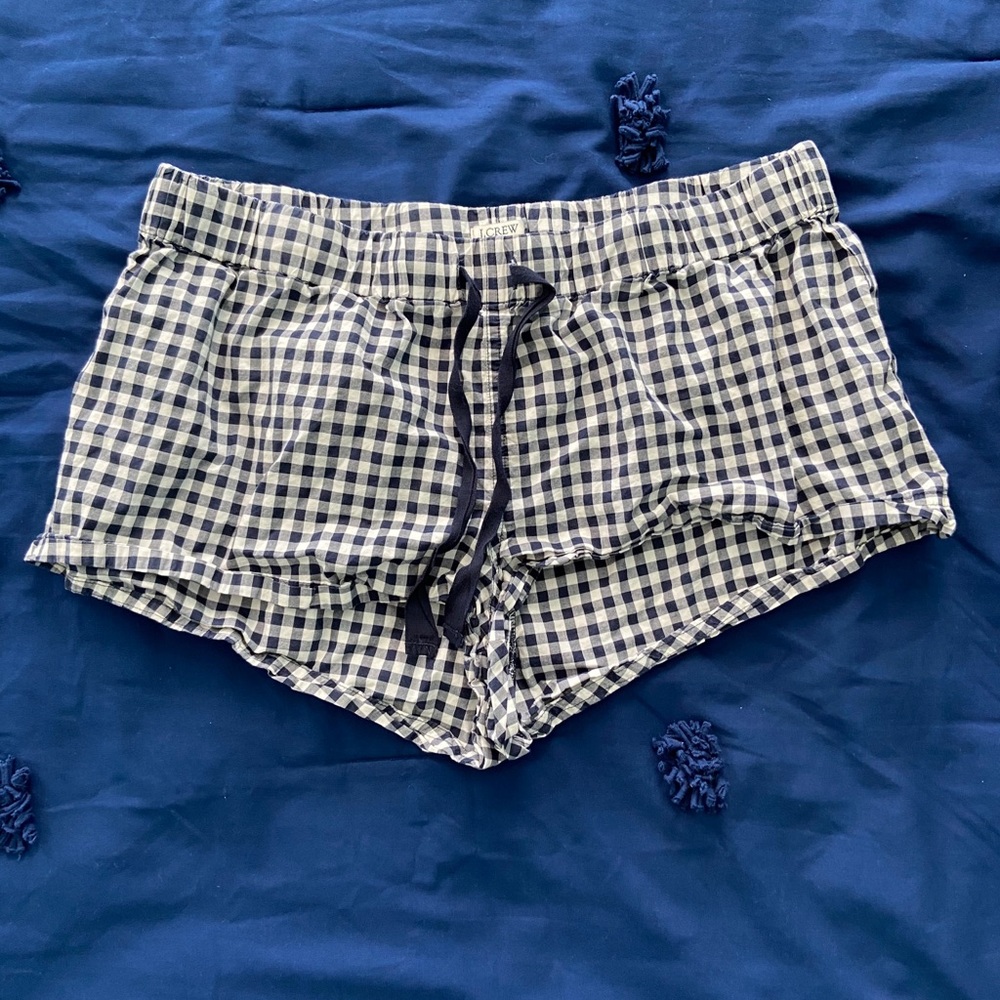 jcrew checkered sleep shorts